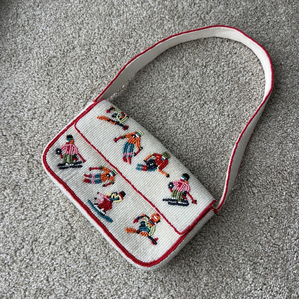 Anthropologie Skiing Winter Beaded Bag